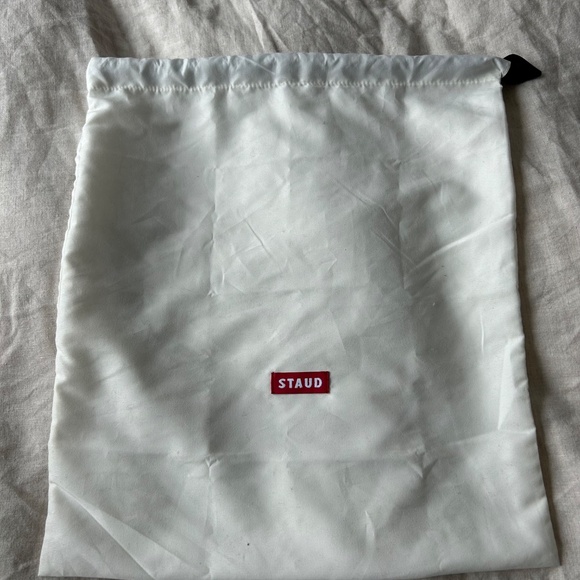 Staud leather & suede top handle bag in cream - Picture 5 of 5